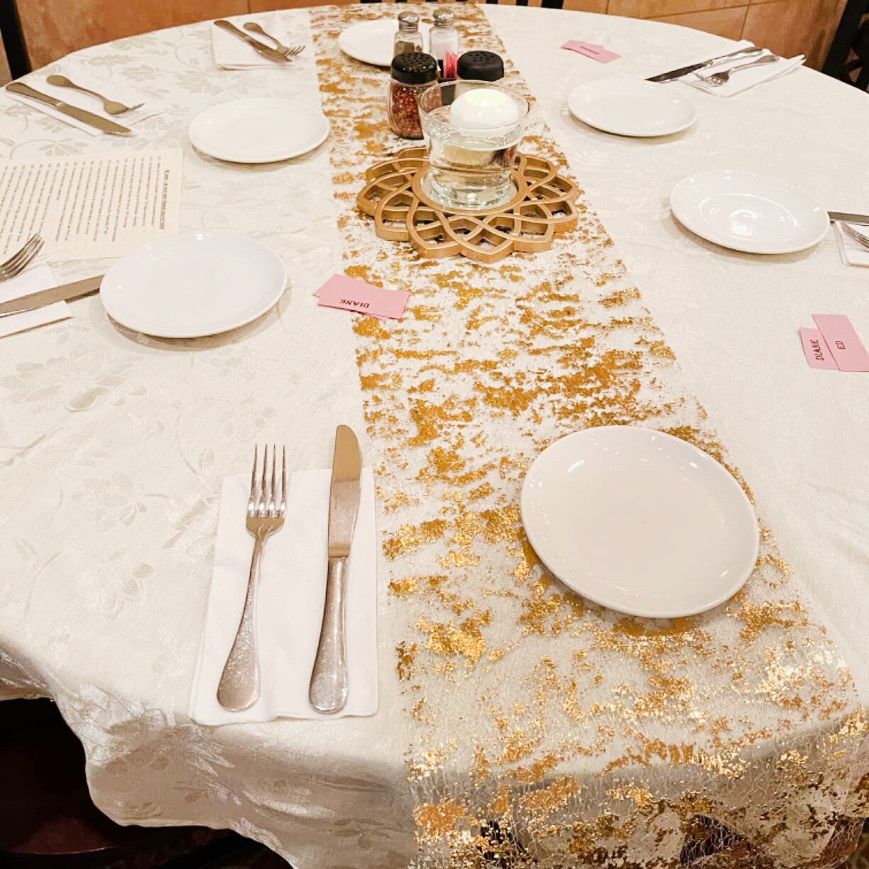 Christmas Table Runner - Błyszczący metaliczny złoty cienki bieżnik złoty/srebrny