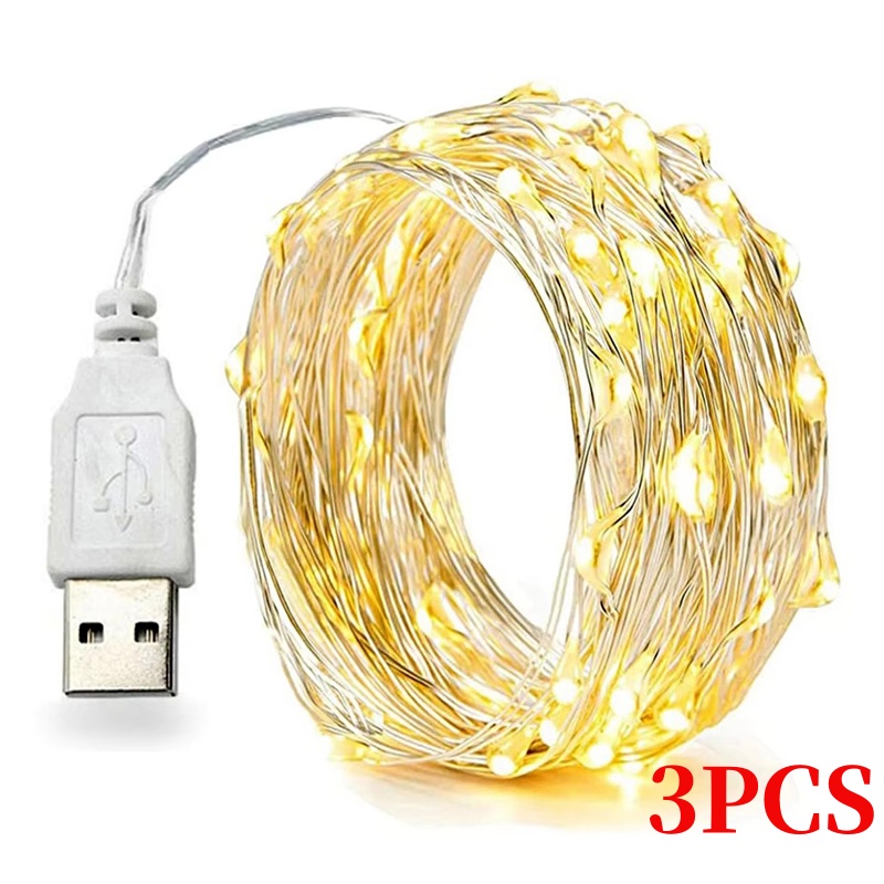 Led Fairy String Lights - 3 szt. 5/10/20M drut miedziany LED