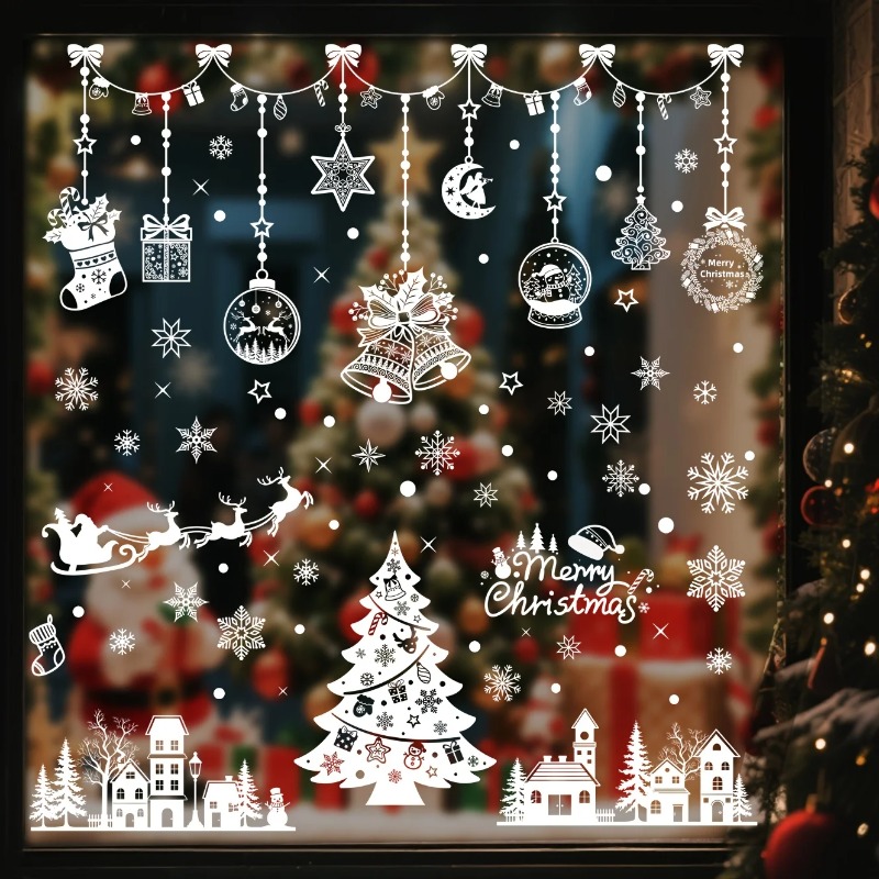 196 sztuk/9 arkuszy świąteczny – Snowflake Window Decal recenzja i cena