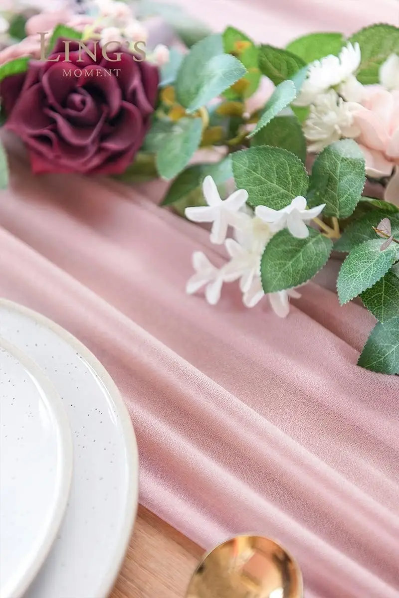 Szyfonowy biały bieżnik na stó – Christmas Table Runner recenzja i cena